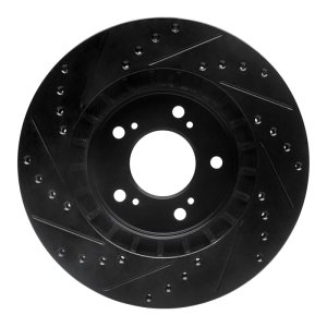 Acura NSX Brake Rotor (1) - Front Right - R1 Concepts - Drilled & Slotted - Black - `97-`05